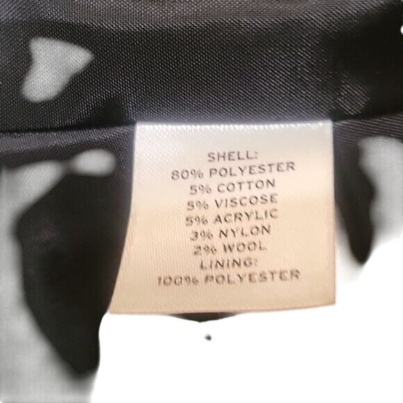 HALOGEN Vintage Black Tweed Double-Breasted Womens Jacket Button Closure Pocket - Picture 8 of 9